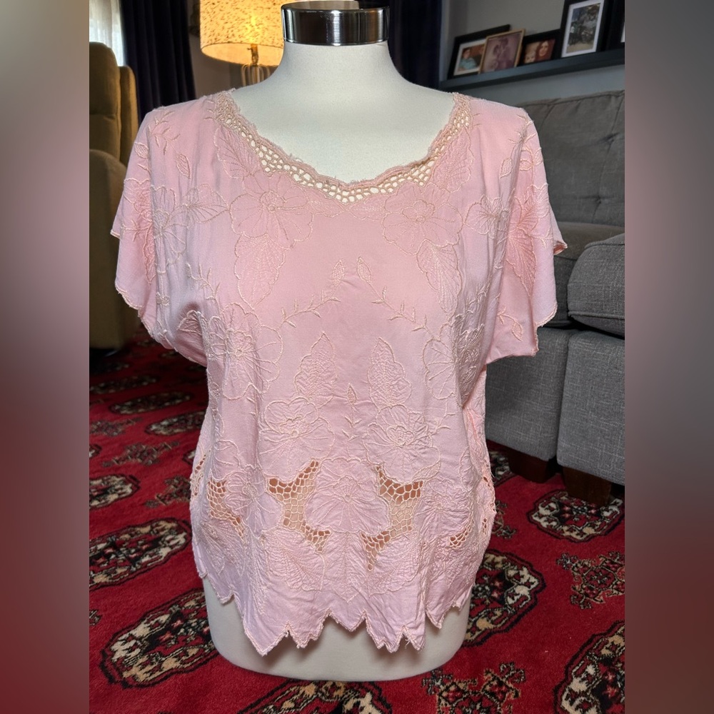 Vintage Blush Lace Top